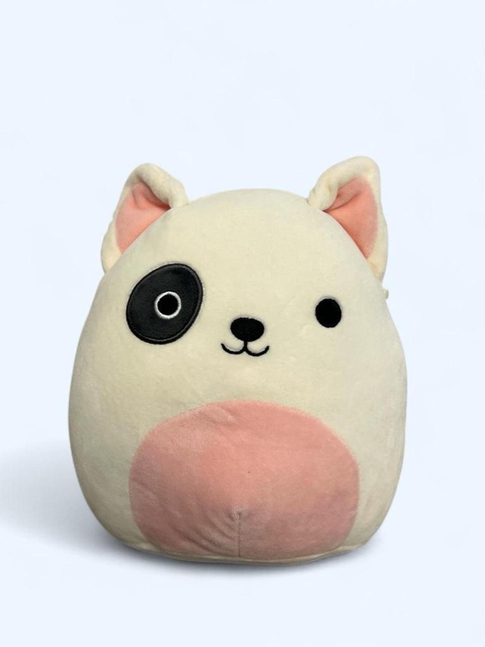 Squishmallows Cream and Pink Dog Plush Pillow